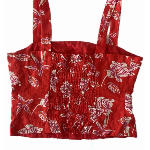 Joie Floral Linen Blend Cropped Top - Picture 2 of 5